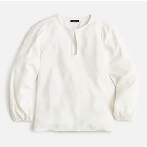 Jcrew Puff-sleeve satin-back crepe top